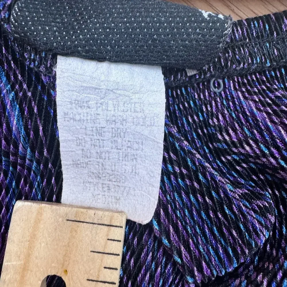 Womens Vintage 90s Skirt Purple Abstract Print Medium Fashion Bug Funky Boho
